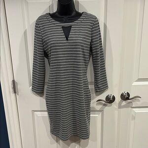 Jack by BB Dakota Gray Sheath Dress 3/4 Sleeve Crew Neck